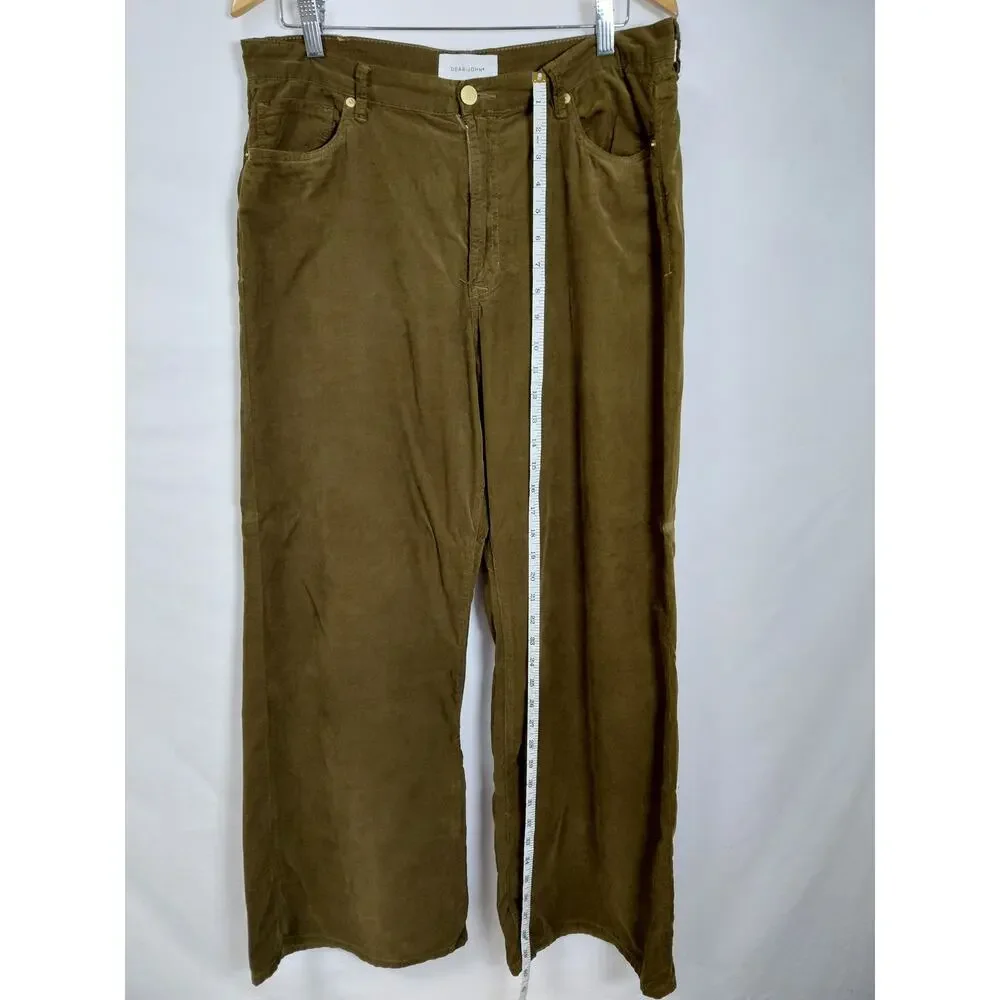 Dear John Olive Green Corduroy Straight Leg Jeans Men Size 31